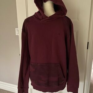 NIXON Men's Pullover Hoodie Maroon Red Watermark Size Medium (M) Sweatshirt